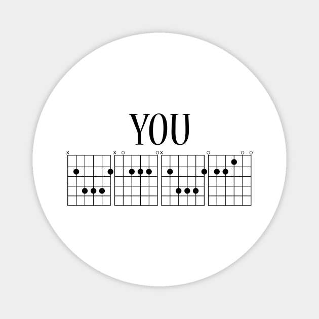You Babe Guitar Chords Magnet by RAADesigns